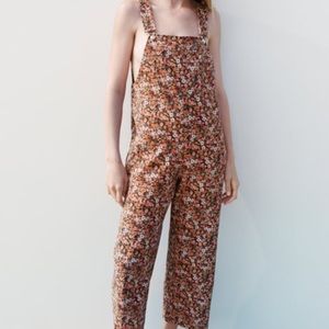 BNWT Jean flower print Zara overalls